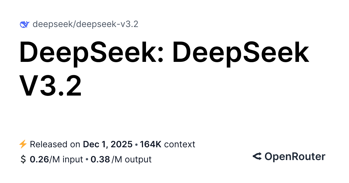 DEEPSEEK V3 2 SPECIALE OPENROUTER intelligence overview