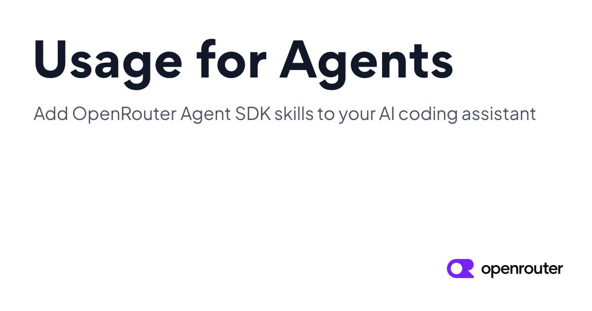 Usage for Agents | OpenRouter Agent SDK