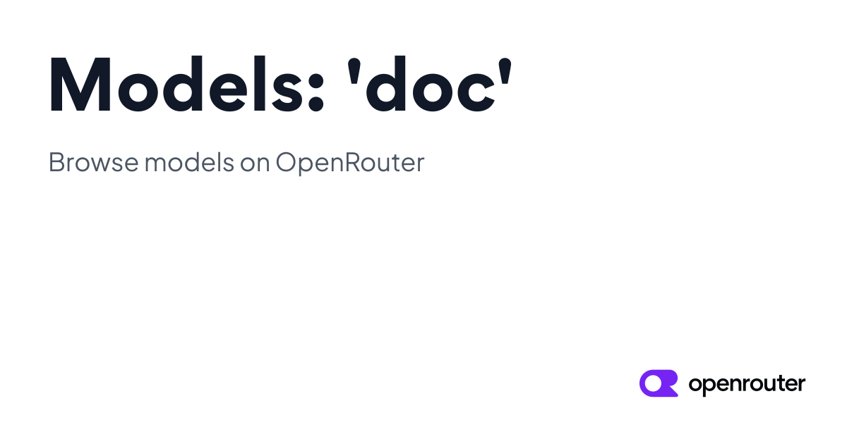 Models: 'doc' | OpenRouter