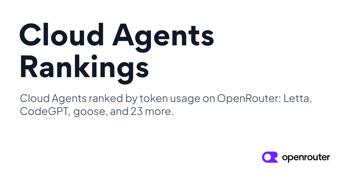 Cloud Agents Rankings | OpenRouter