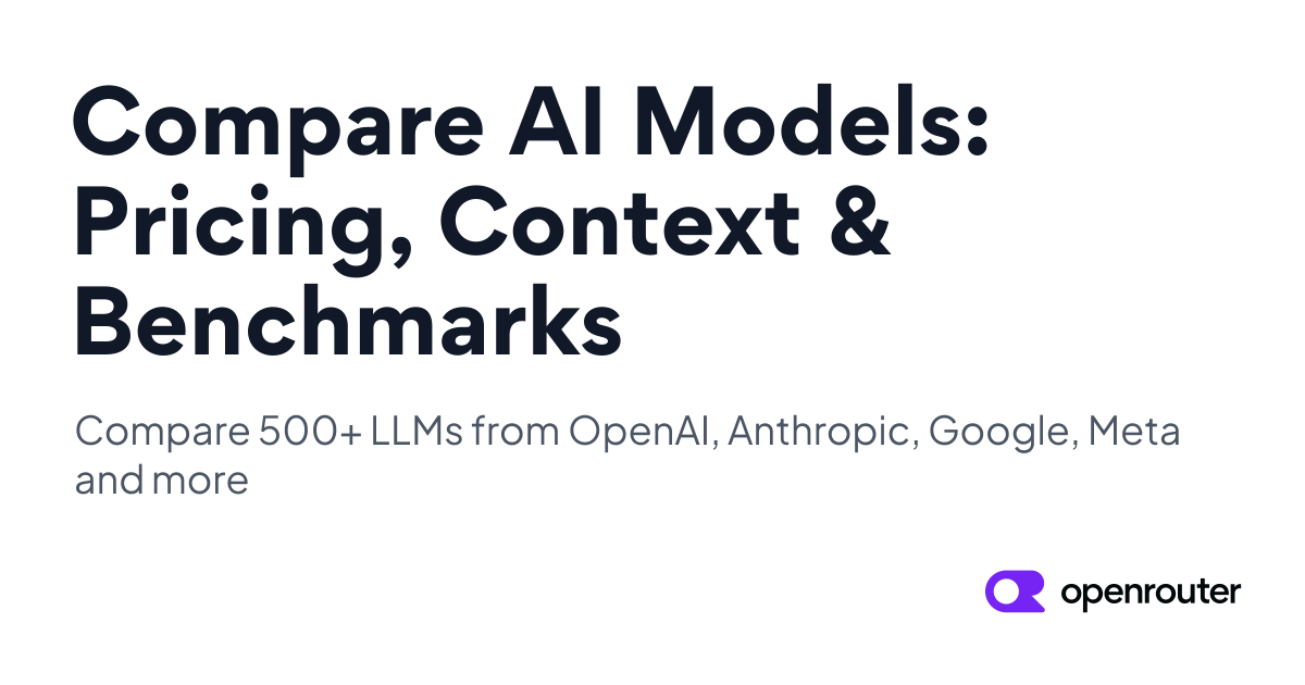 OpenRouter — Compare 500+ Model API Prices