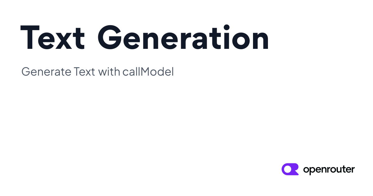 Text Generation - OpenRouter SDK