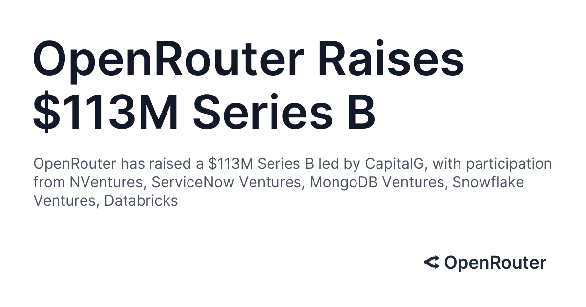 OpenRouter raises $113M Series B