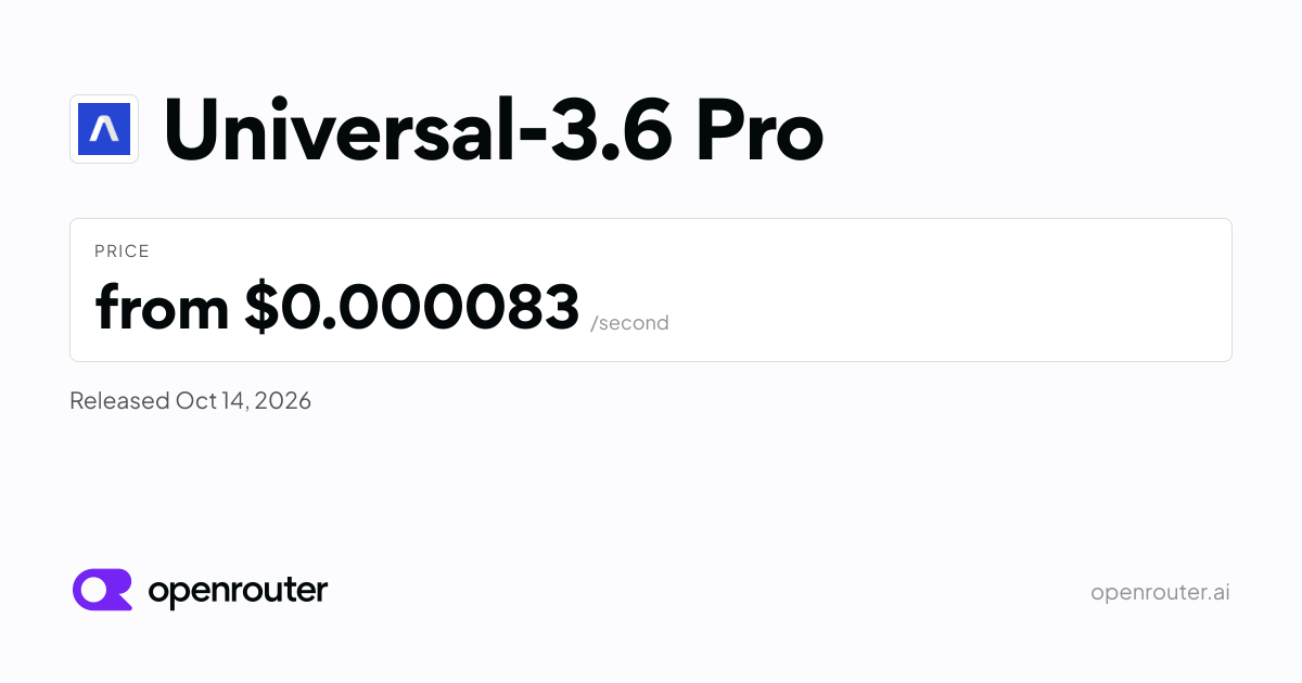Universal-3.6 Pro — Universal-3.6 Pro is AssemblyAI's speech-to-text model and the successor to…
