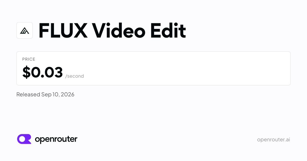FLUX Video Edit — FLUX Video Edit [fast] takes a source video and an edit prompt and returns a precisely…