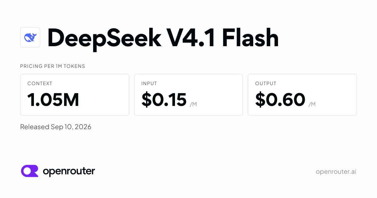 DeepSeek v4.1-Flash on Openrouter