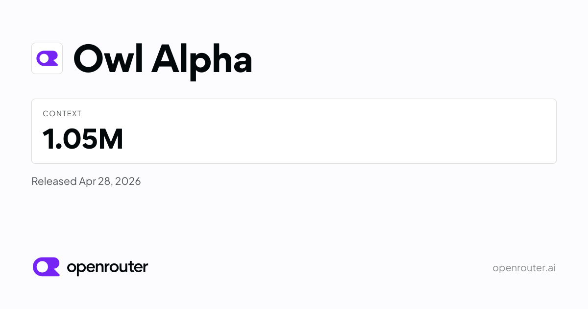 Owl Alpha - API Pricing & Providers | OpenRouter