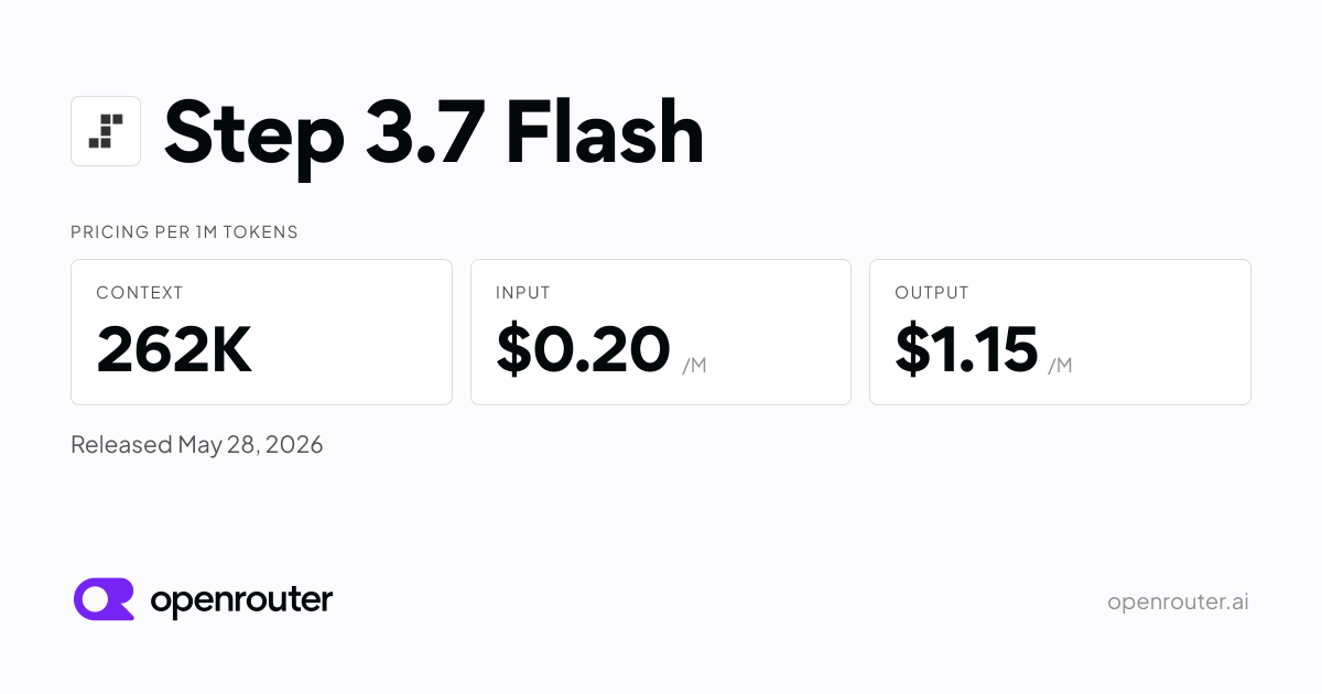 Step 3.7 Flash - API Pricing & Benchmarks | OpenRouter