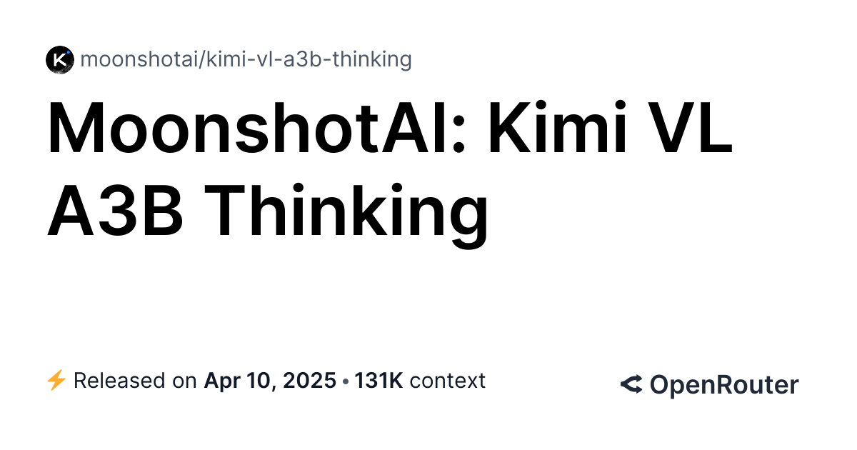 Kimi vl a3b thinking free api providers stats openrouter