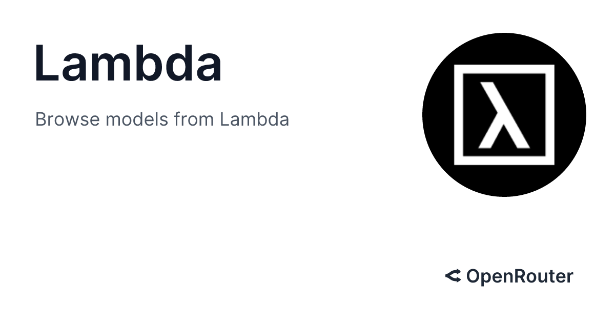 Lambda | OpenRouter image.